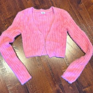 Garage small cropped fuzzy cardigan